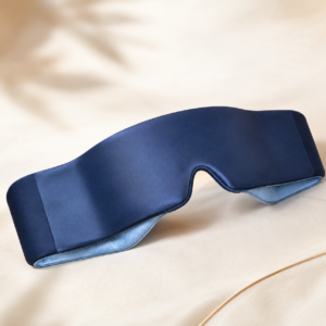 Deep Sleep Blue RestWeave weighted blackout sleep mask with wraparound design